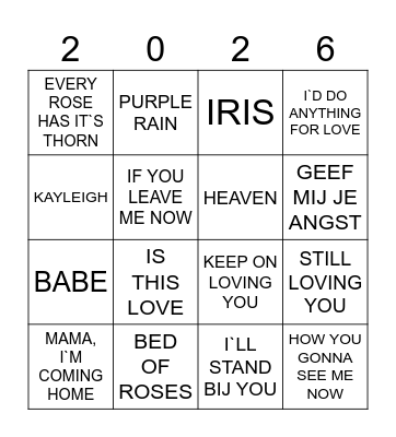 ZWIJMEL SWINGO Bingo Card