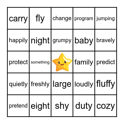 2nd Grade Fundations Unit 7 Bingo Card