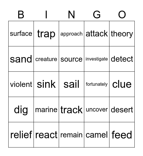 3.26、3.27生词 Bingo Card