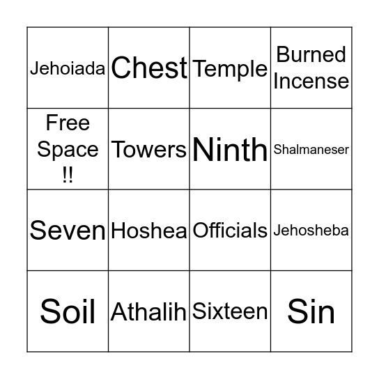 3 Kings Bingo Card