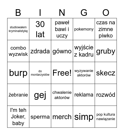 lakarnummm Bingo Card