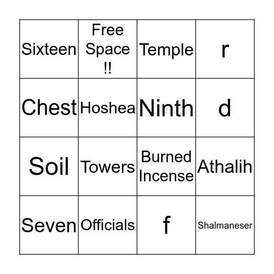 3 Kings Bingo Card
