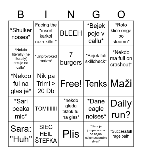 Savinjski kartel bingo part 2 Bingo Card