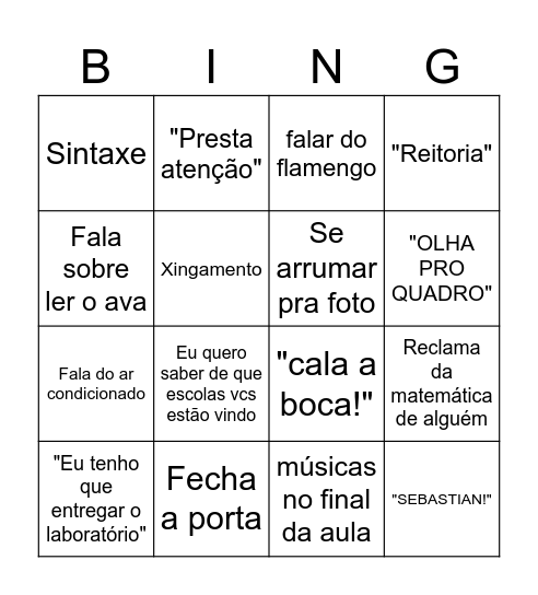 Bingo do pedro Bingo Card
