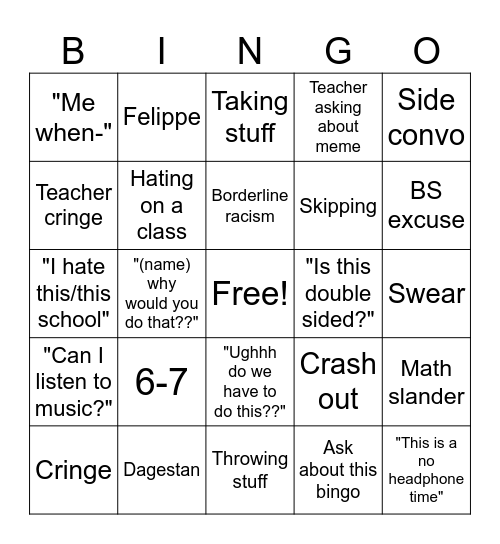 FRCPS BINGO Card