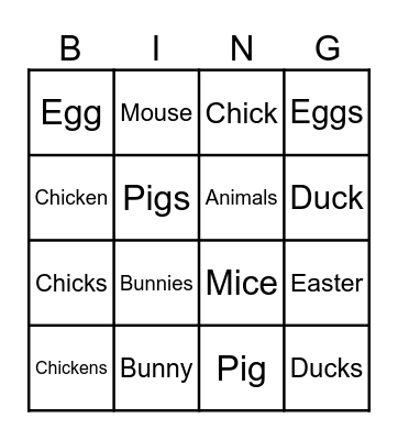 Easter Bingo Card