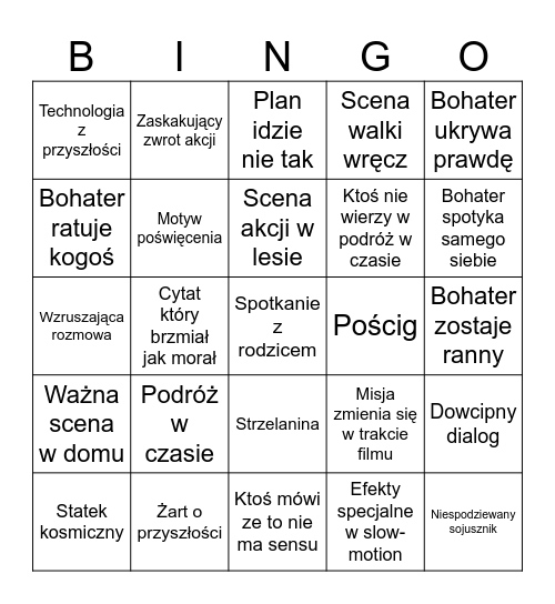 Projekt Adam Bingo Card