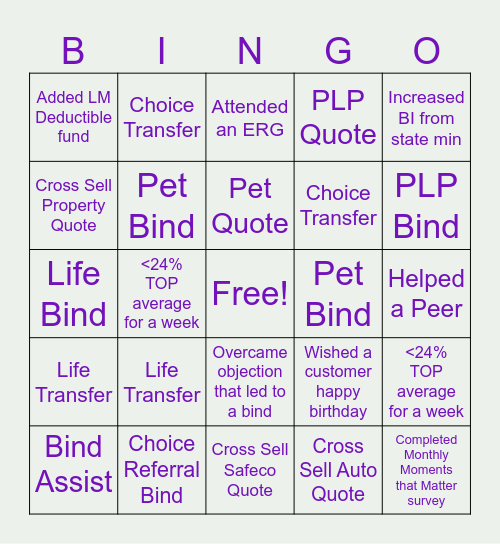 April Bingo Card