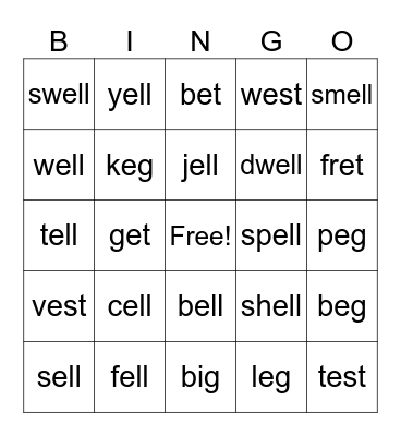 ell Bingo Card