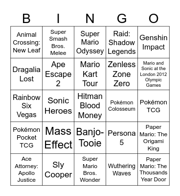 Inky GAMBLING (Round 1) Bingo Card