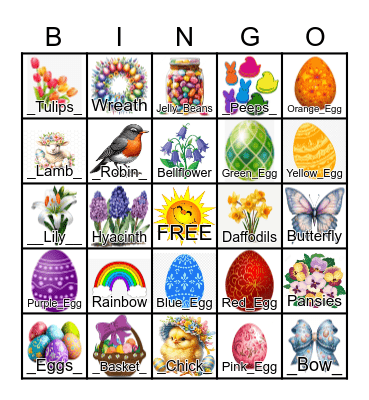 Spring Bingo Card