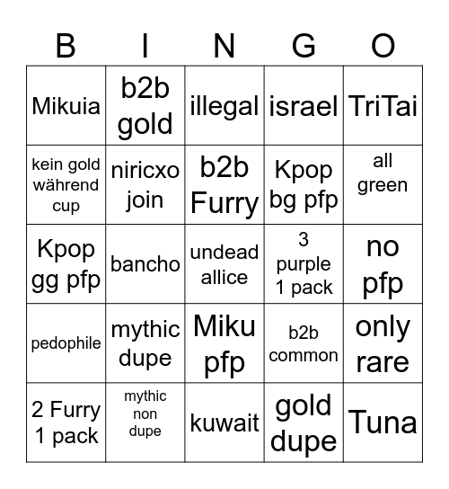 OSU GACHA Bingo Card