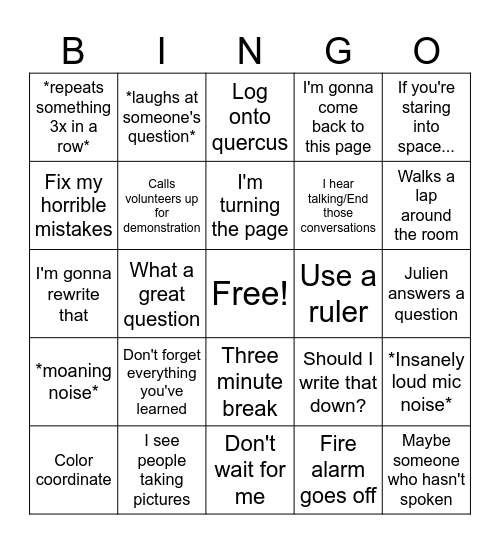 Amenda Chow Bingo Card