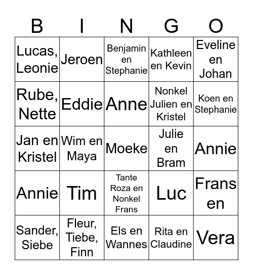 Feest moeke Bingo Card