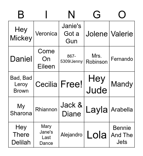 Name Game Bingo Card