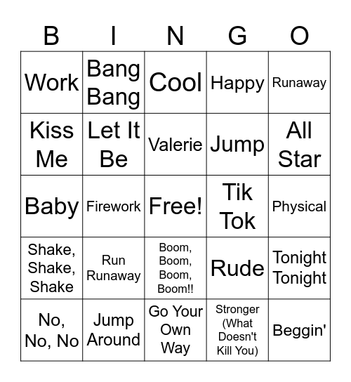 Title Drop Bingo Card