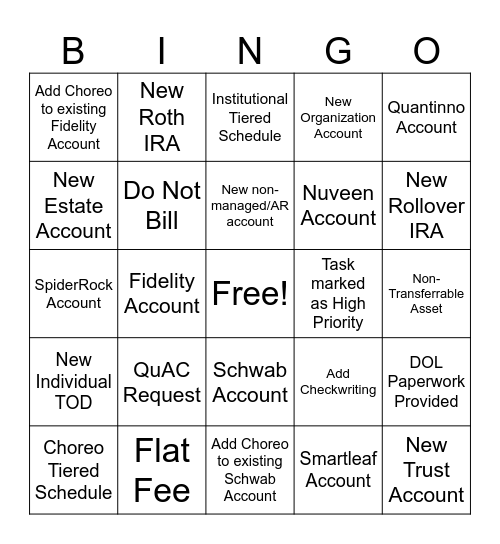 Onboarding Bingo Card