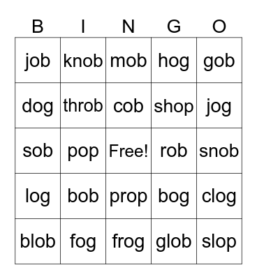 ob Bingo Card