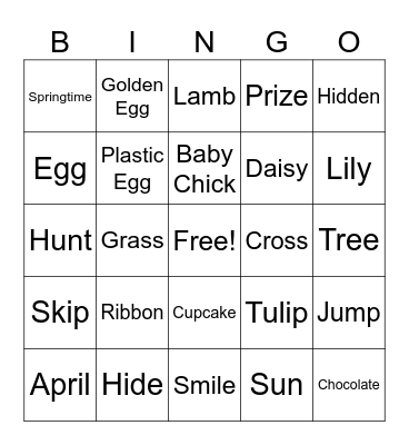 TINA BOUCHARD EASTER 2026 Bingo Card