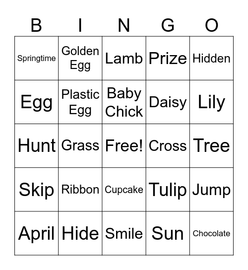TINA BOUCHARD EASTER 2026 Bingo Card