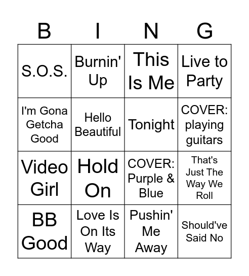 Jonas Brothers: 3D Bingo Card