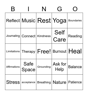 Educational Bingo Card
