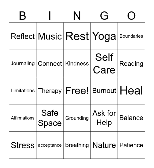 Educational Bingo Card