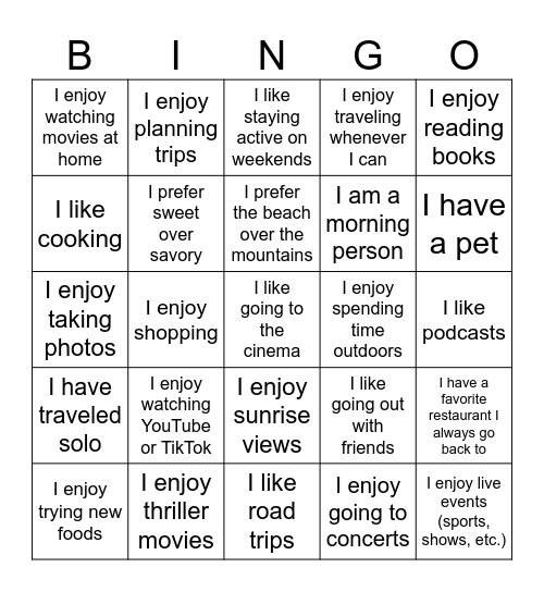 FoW Huddle Meeting Bingo Card