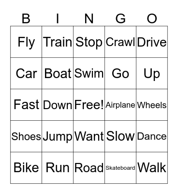 The Ways We Move Bingo Card