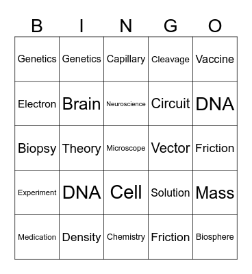 Biology Bingo Card