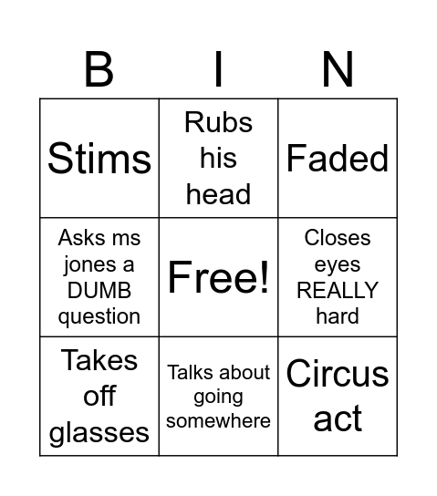 August bingo Card