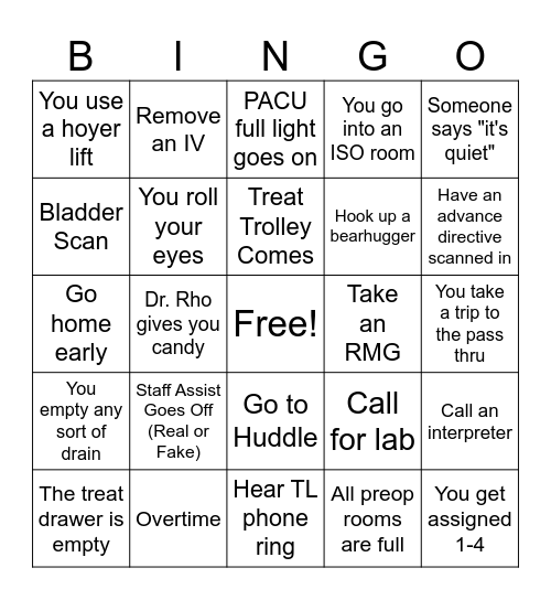 Nurses Week Bingo Card