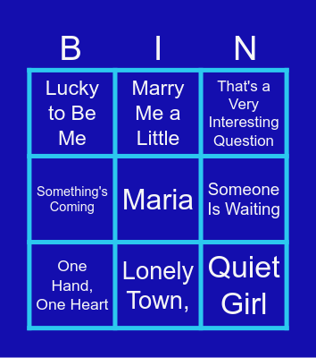 Larry Kert Famous Songs Bingo Card