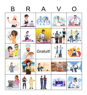 Professions Bingo Card