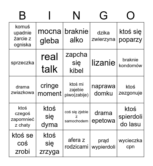 domki Bingo Card
