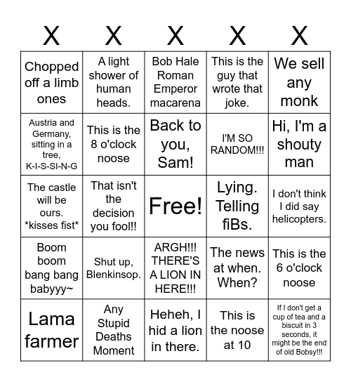 HH and Bob Hale once said... Bingo Card