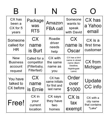 FILTERBUY BINGO Card