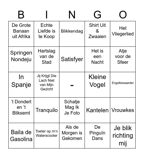 Muziekbingo Card