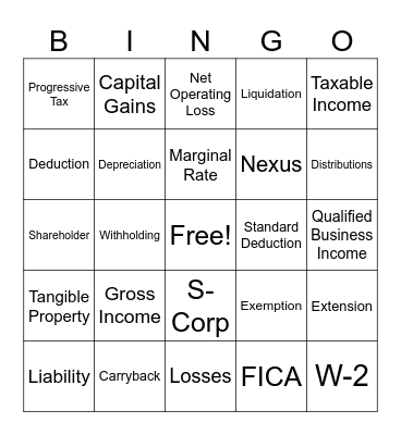 VR Busy Season Bingo Card