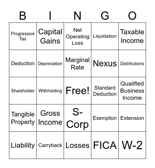 VR Busy Season Bingo Card