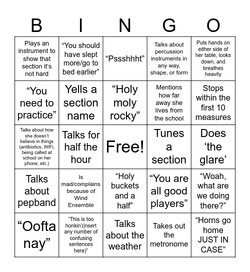 Ms. Dagen Bingo Card