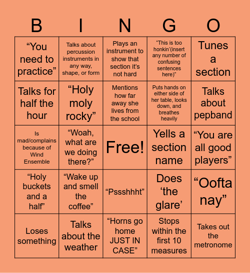 Ms. Dagen Bingo Card