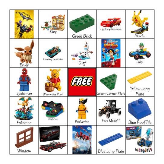 LEGO Book Bingo Card