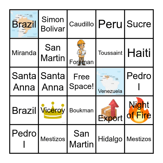 Latin America Loteria! Bingo Card