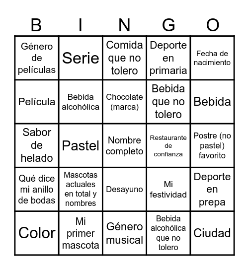 Mi cumpleaños ALAN Bingo Card