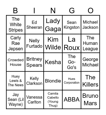 Game 1: A mix bag of hits Bingo Card