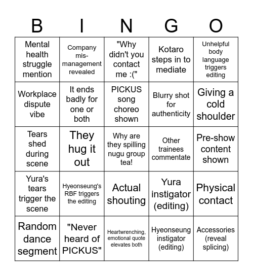 PICKUS Ep. 2 Bingo Card