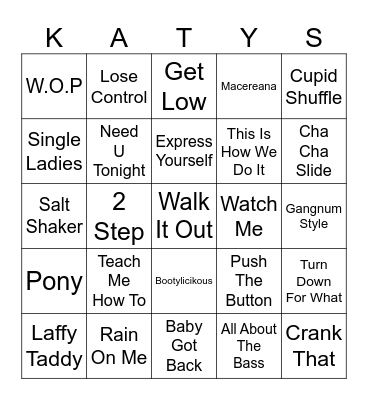 Coyote Dance Party Bingo Card