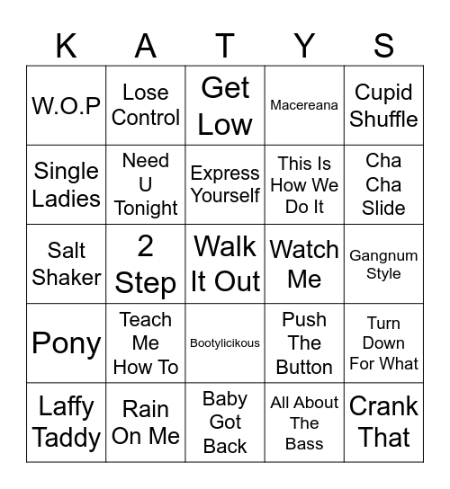 Coyote Dance Party Bingo Card