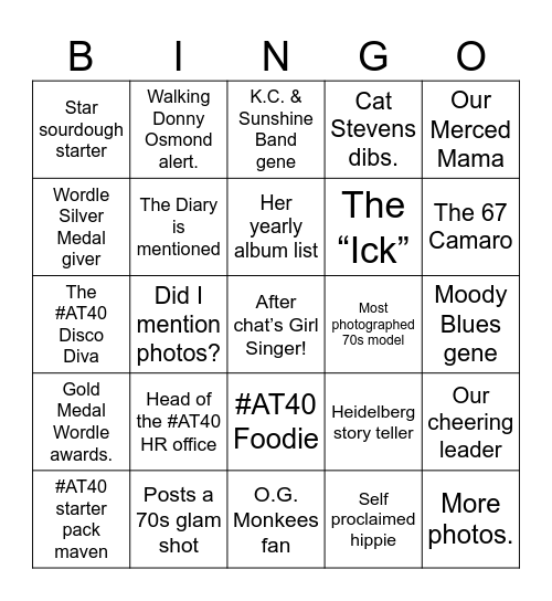 Ollie’s Birthday Bingo Card